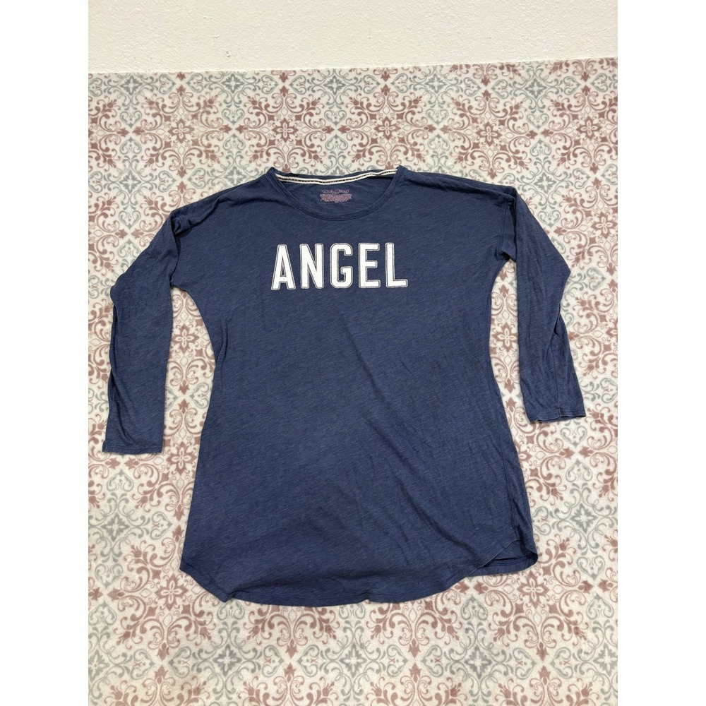 Victorias Secret Angel Graphic Long Sleeve Tee Navy Blue M
